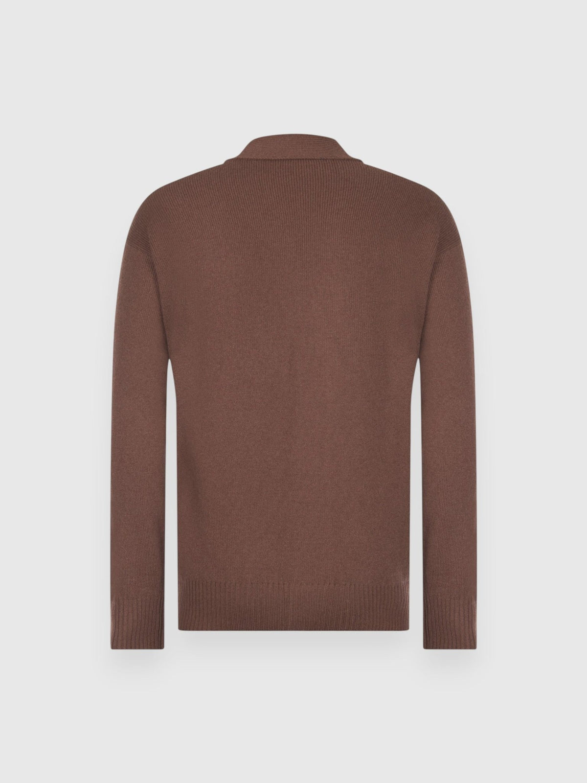 GRAN SASSO Super Geelong Merino Cardigan Knit BROWN - Henry Bucks