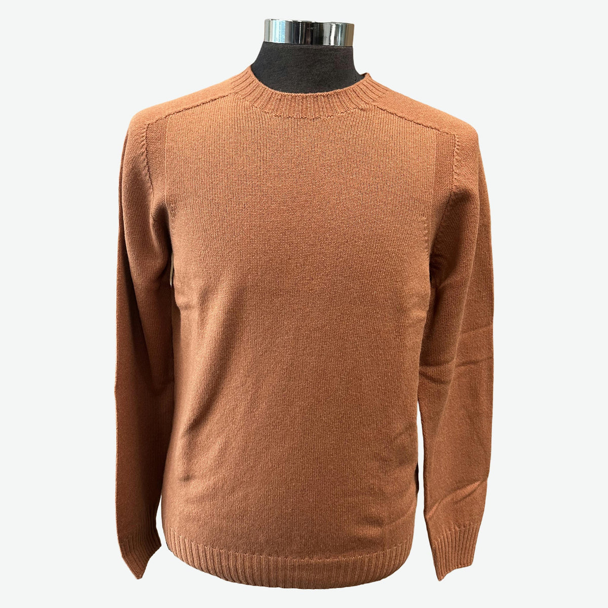 GRAN SASSO Super Geelong Merino Crew Neck Knit RUST - Henry Bucks