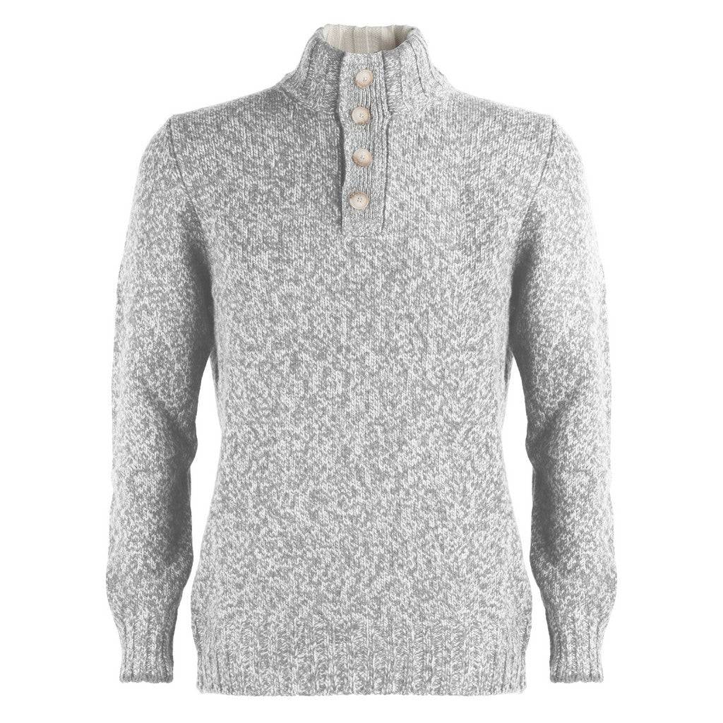 GRAN SASSO Super Geelong Mock Button GREY CREAM - Henry Bucks