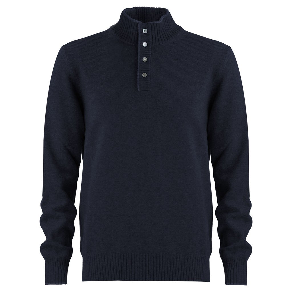 GRAN SASSO Super Geelong Mock Button NAVY - Henry Bucks