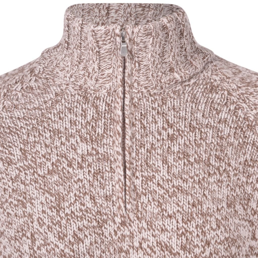 GRAN SASSO Super Geelong Mock Zip NATURAL - Henry Bucks