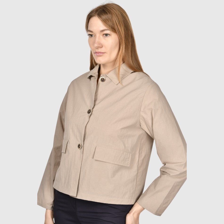 GRAN SASSO Womens Cotton Blend Jacket BEIGE - Henry Bucks
