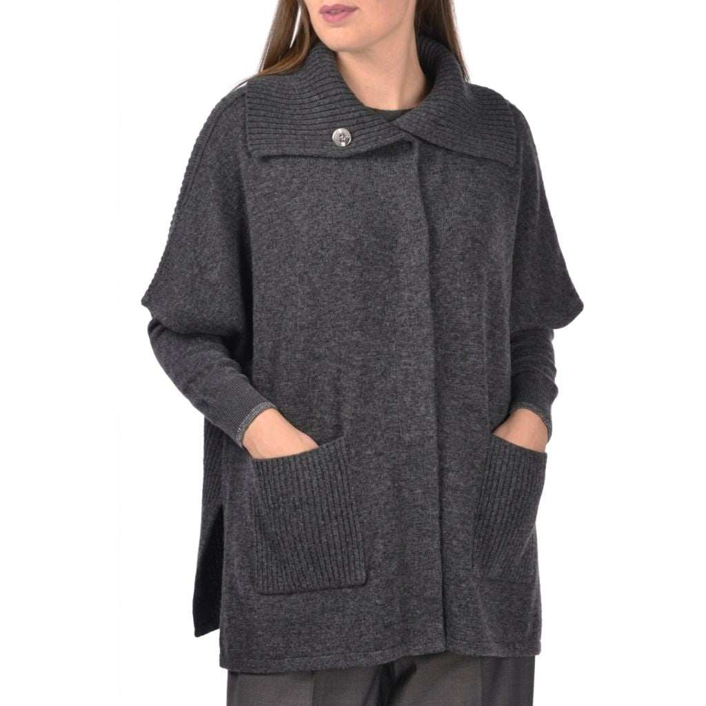 GRAN SASSO Womens Merino Coat CHARCOAL - Henry Bucks