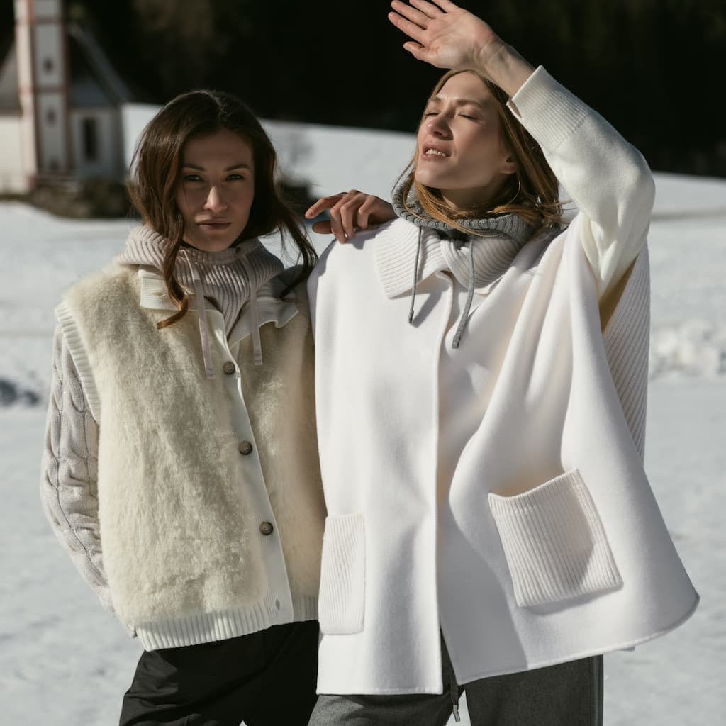 GRAN SASSO Womens Merino Coat CREAM - Henry Bucks