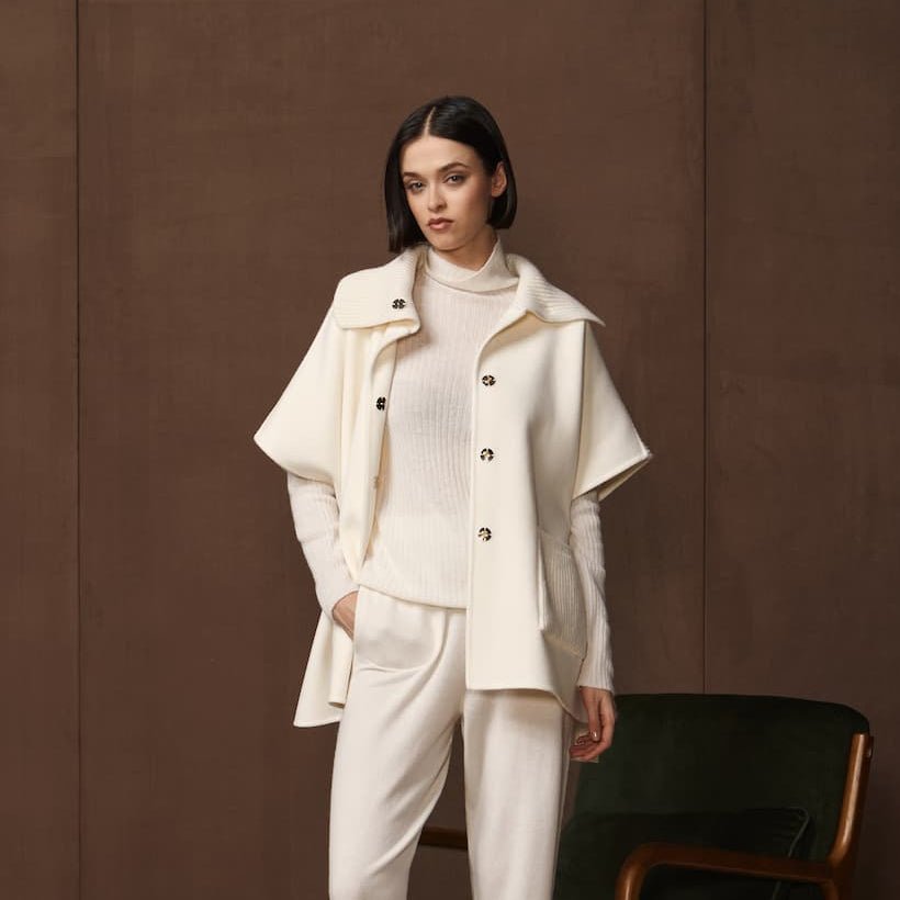 GRAN SASSO Womens Merino Coat CREAM - Henry Bucks