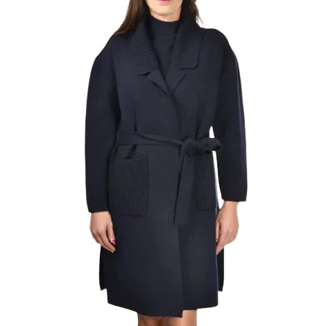 GRAN SASSO Womens Merino Coat INK NAVY - Henry Bucks