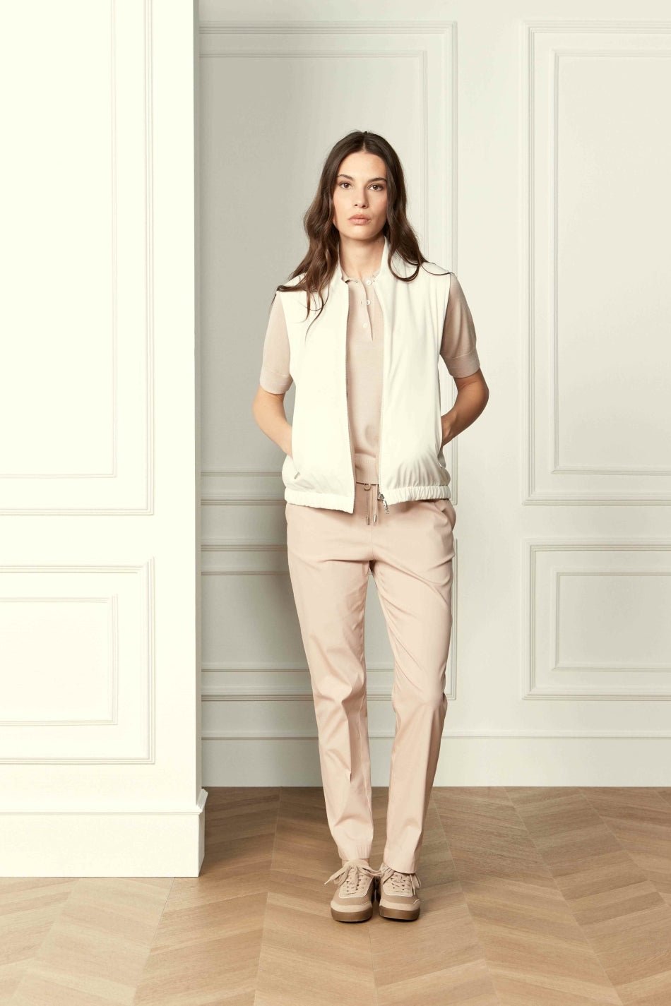 GRAN SASSO Womens Reversible Gillet OFF WHITE - Henry Bucks