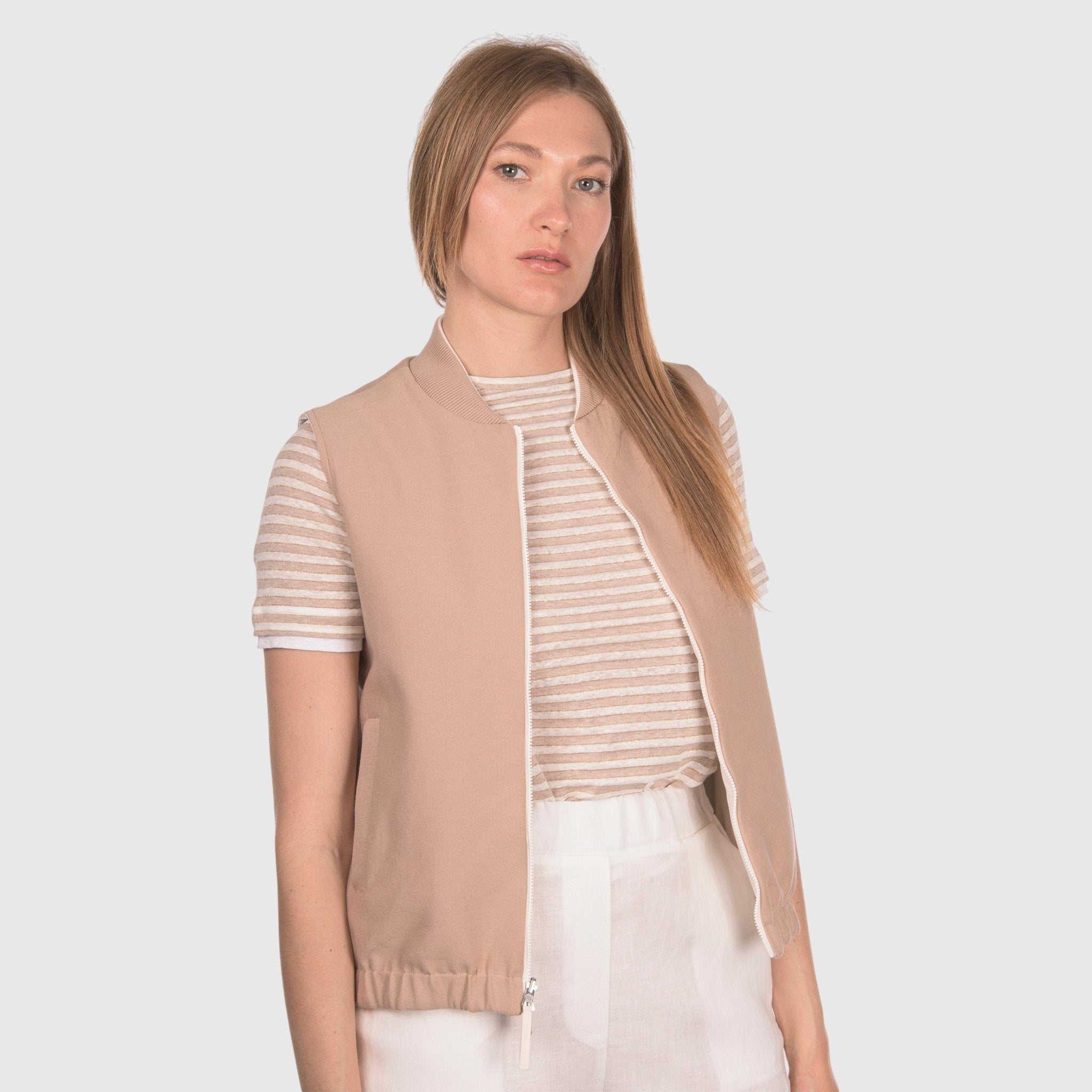 GRAN SASSO Womens Reversible Gillet OFF WHITE - Henry Bucks