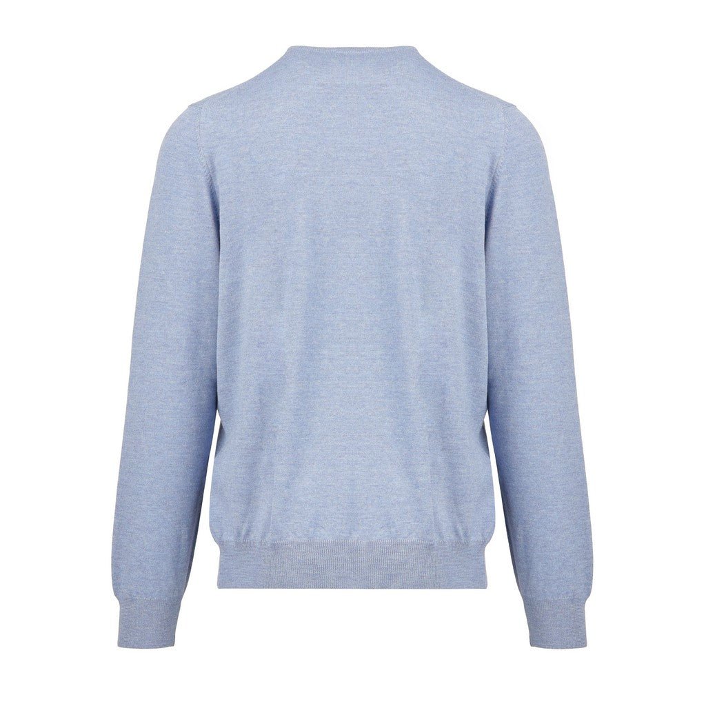 GRAN SASSO Wool Crew Neck LIGHT BLUE - Henry Bucks