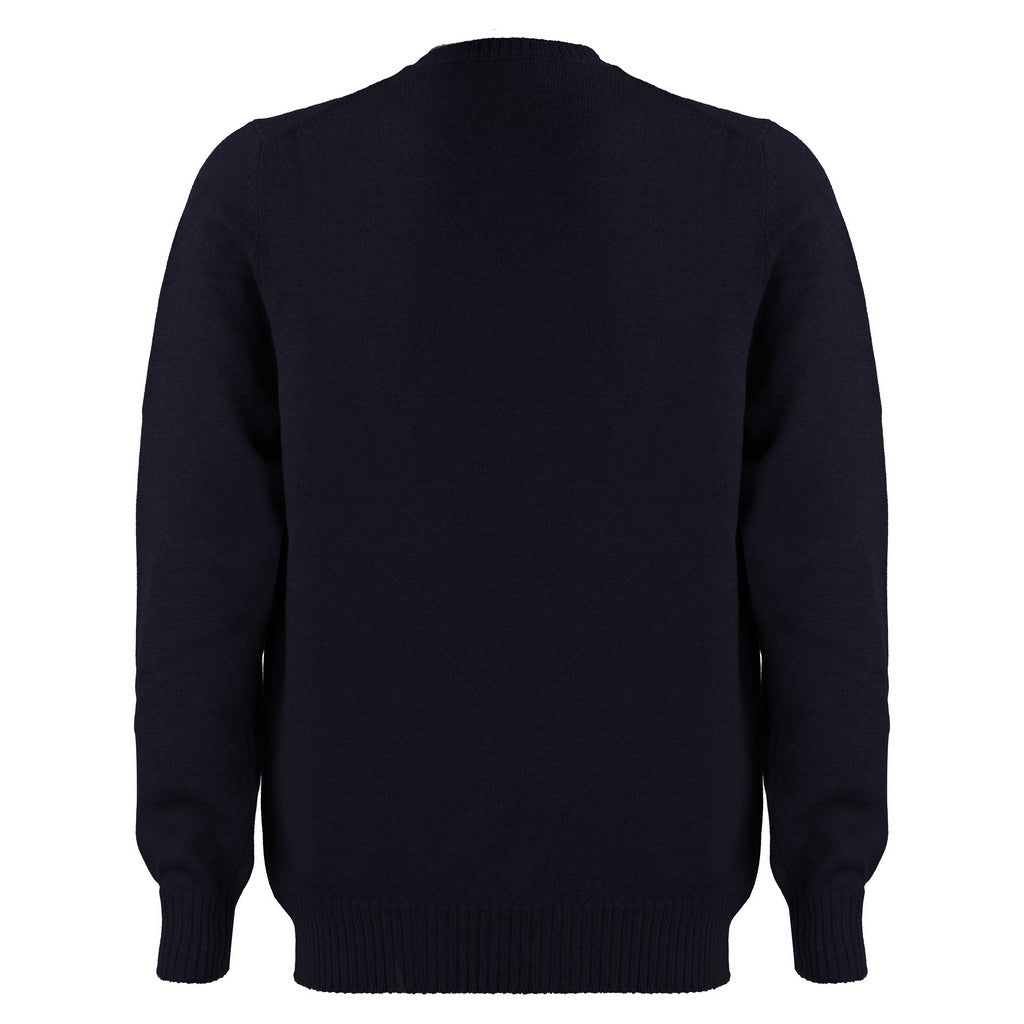 GRAN SASSO Wool Crew Neck NAVY - Henry Bucks