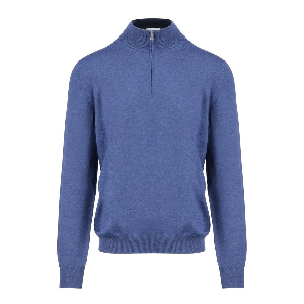 GRAN SASSO Wool Lupo Knit BLUE - Henry Bucks