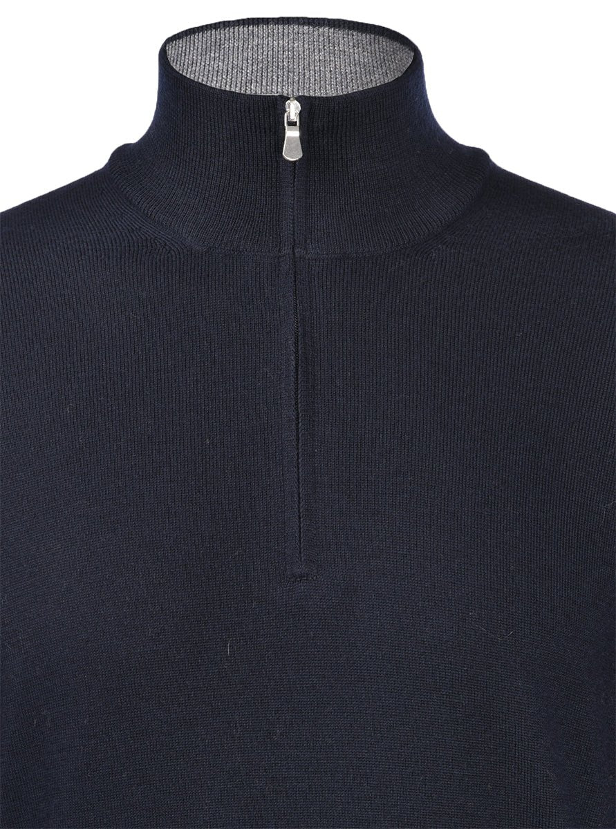 GRAN SASSO Wool Lupo Knit NAVY - Henry Bucks