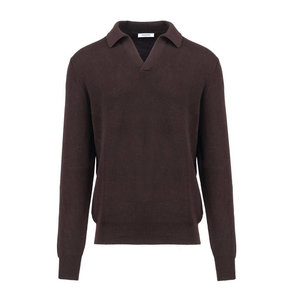 GRAN SASSO Wool Polo BROWN - Henry Bucks