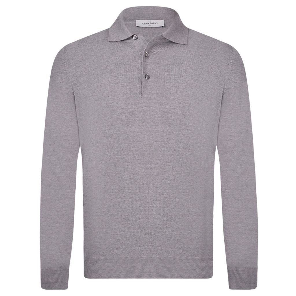 GRAN SASSO Wool Polo LIGHT GREY - Henry Bucks