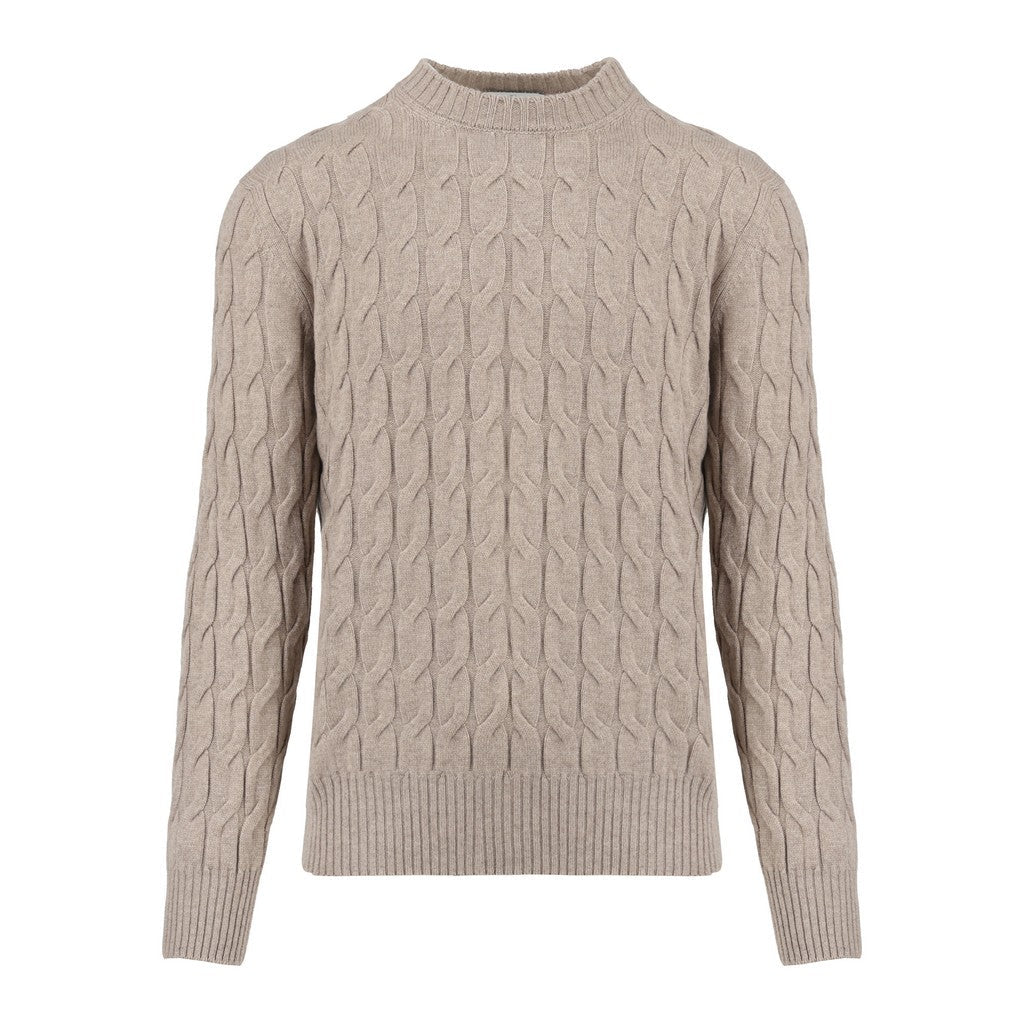 GRAN SASSO Wool Silk Crew Neck BEIGE - Henry Bucks