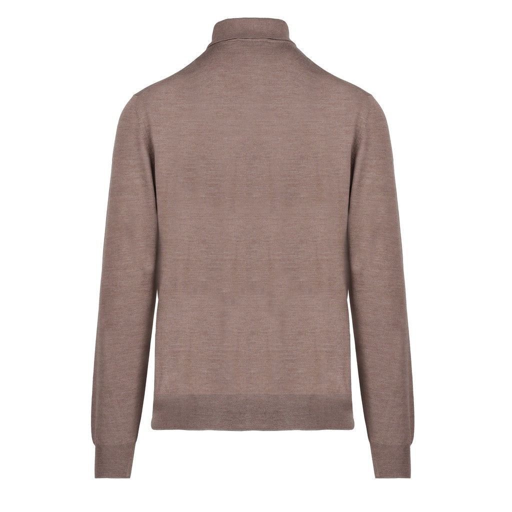 GRAN SASSO Wool Silk Polo CHOCOLATE - Henry Bucks