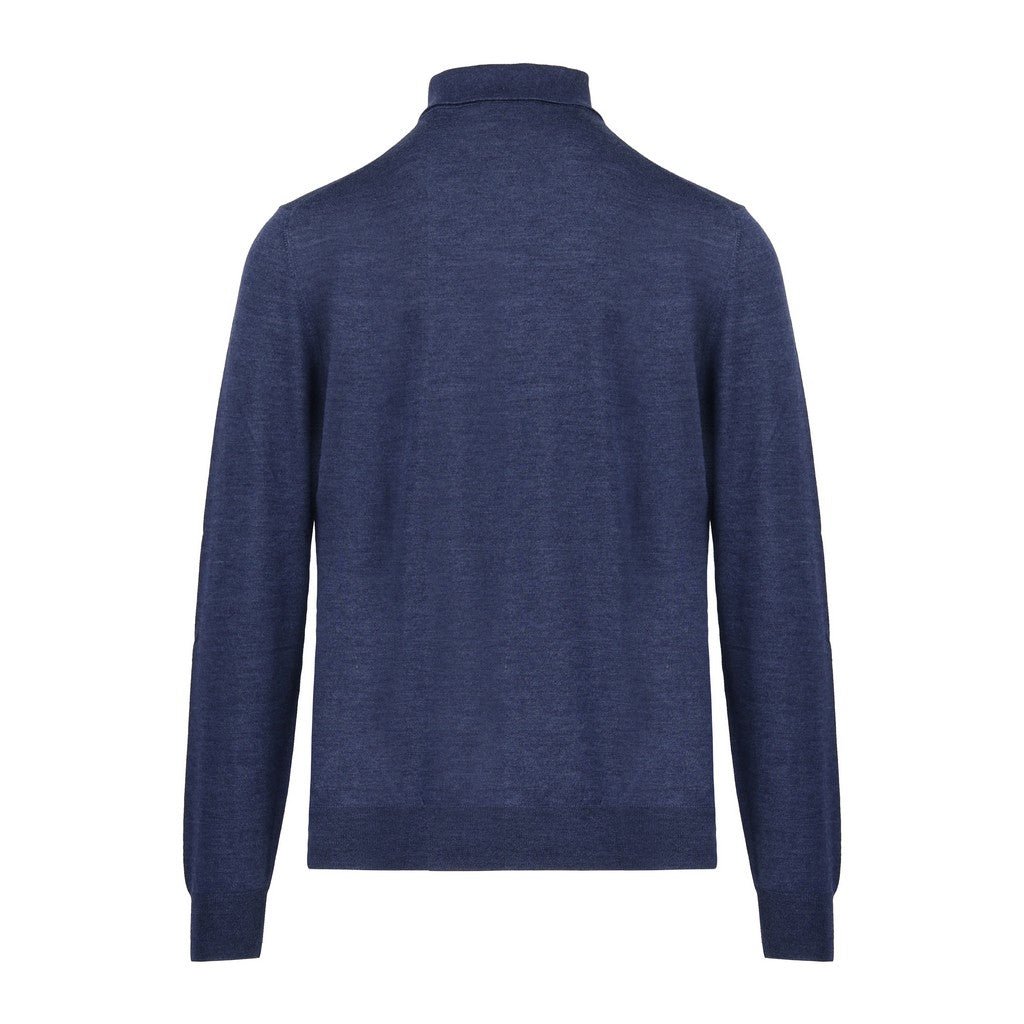 GRAN SASSO Wool Silk Polo NAVY - Henry Bucks