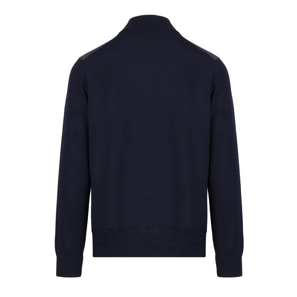 GRAN SASSO Wool Zip Jacket NAVY - Henry Bucks