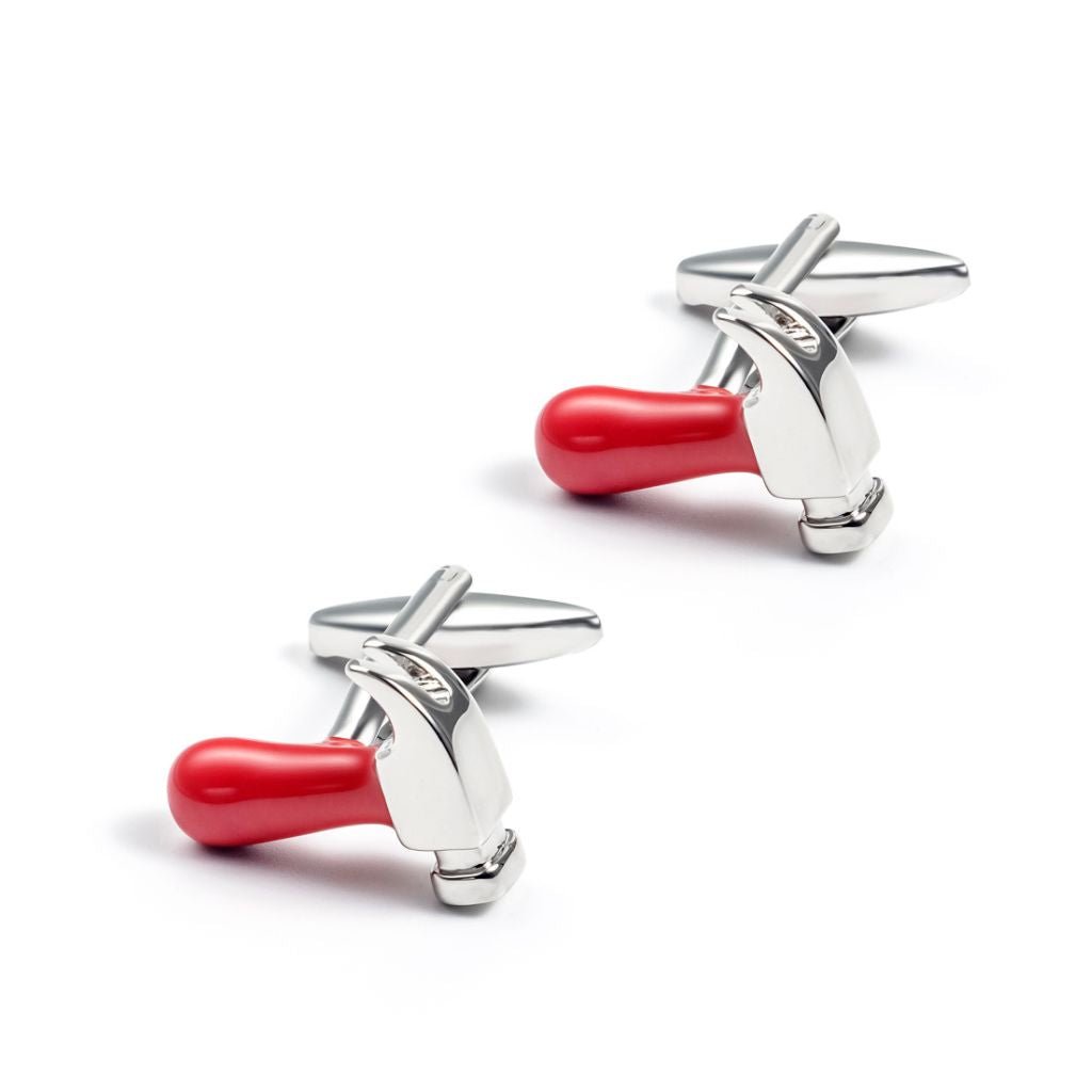 Hammer Cufflinks Red/Silver - Henry Bucks
