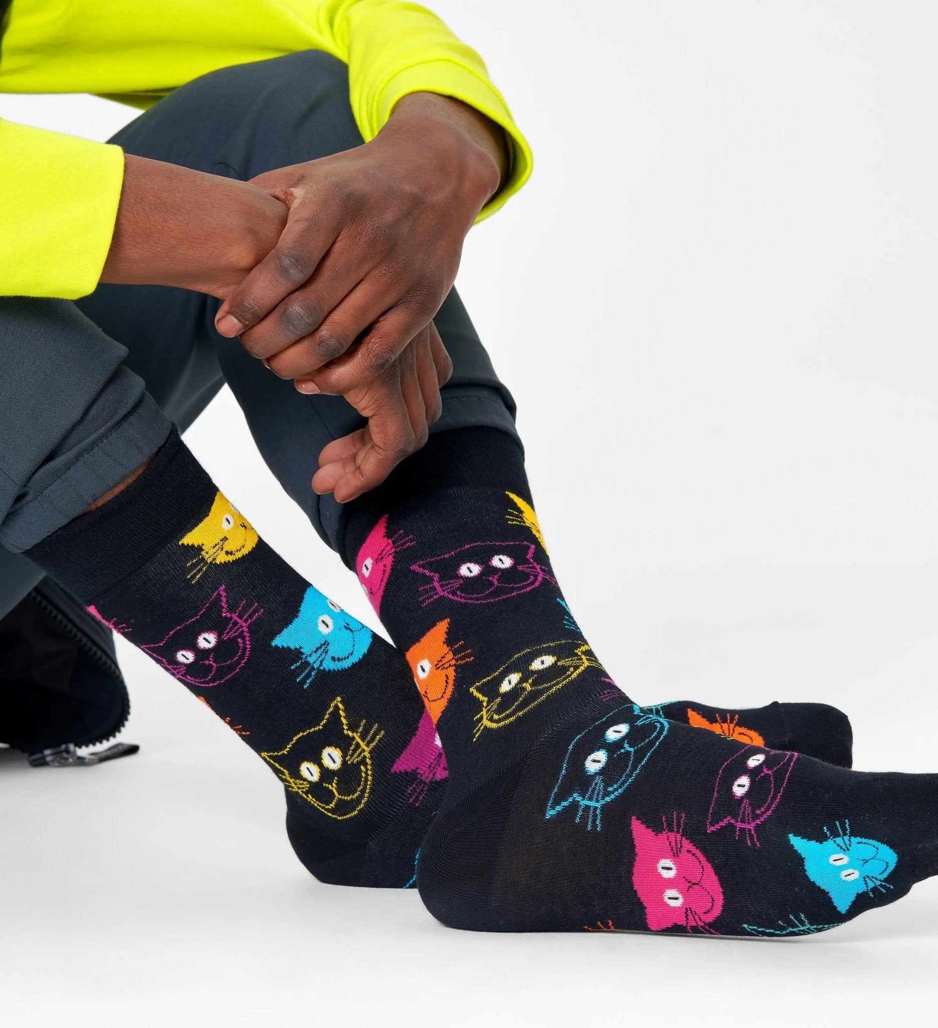 HAPPY SOCKS Cat Socks BLACK - Henry BucksFASHION ACCESSORIES58XS220067 - BLCK - 36 - 40