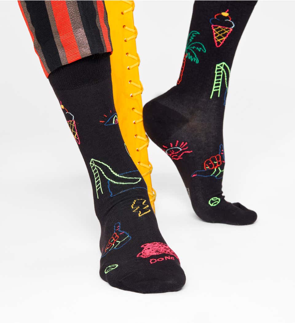 HAPPY SOCKS - Good Times SOCKS BLACK - Henry BucksSocks17AW220013 - BLCK - 36 - 40