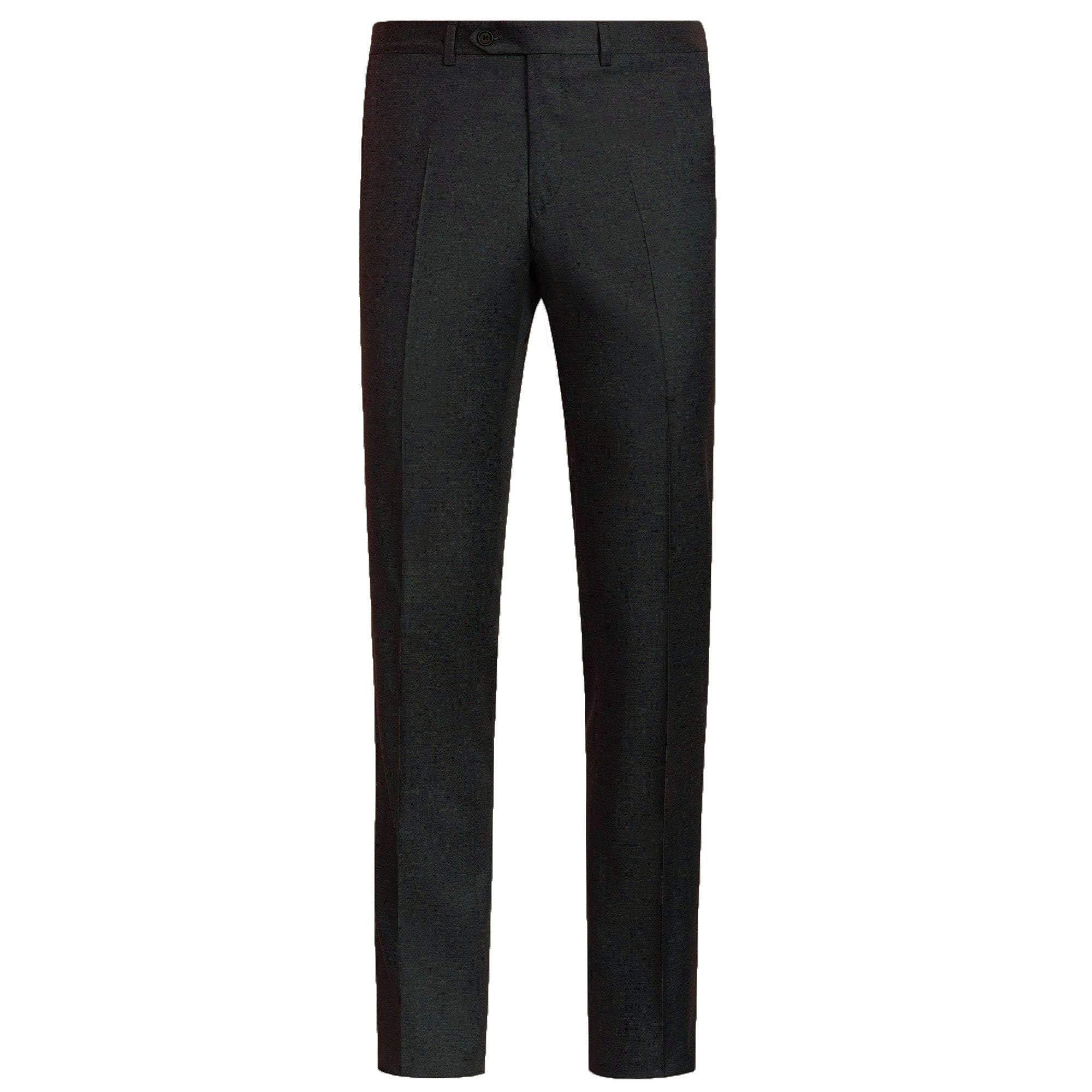 HB TWILL WOOL FF TROUSER CHARCOAL REG - Henry BucksTrouser - Formal3400636 - CHCL - R - 52