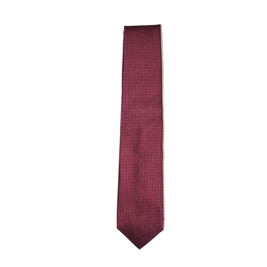 HEMLEY Dotted Silk Tie BURGUNDY - Henry Bucks