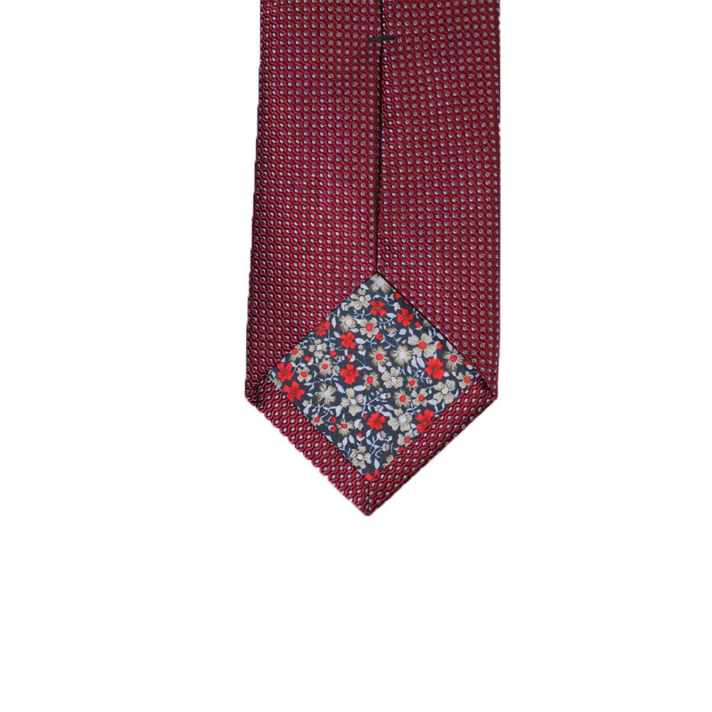 HEMLEY Dotted Silk Tie BURGUNDY - Henry Bucks
