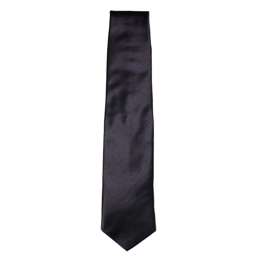 HEMLEY Plain Silk Tie DARK NAVY - Henry Bucks