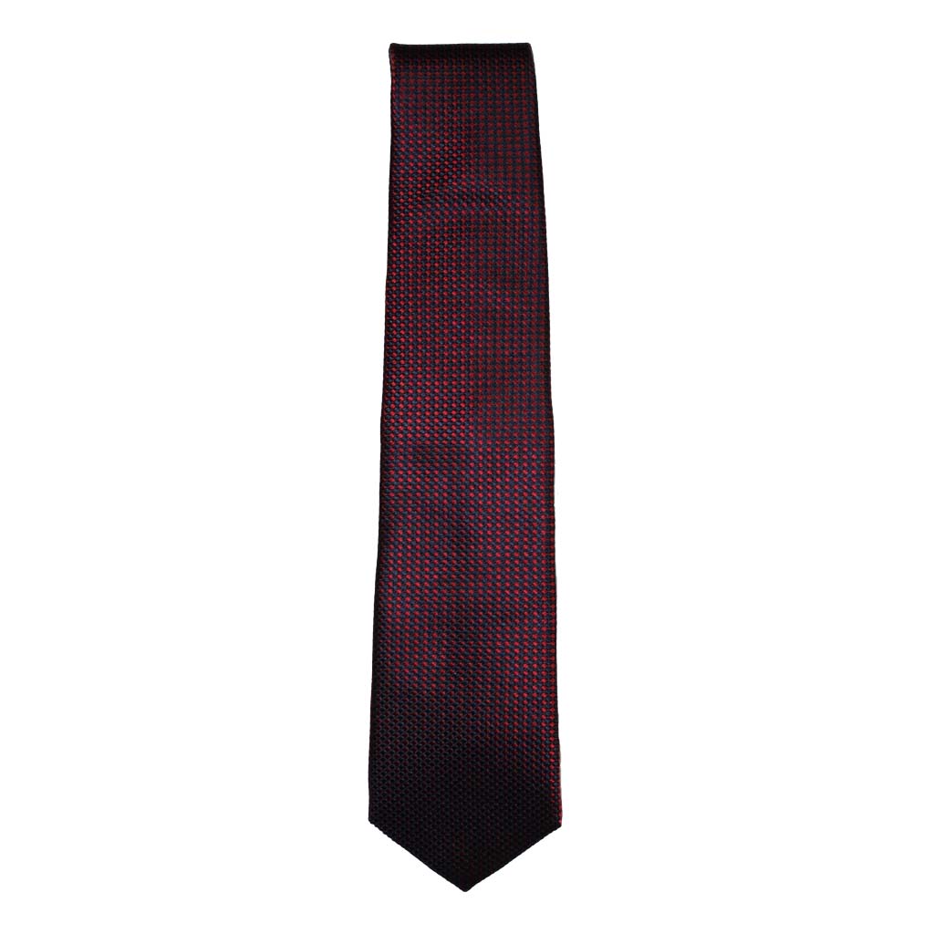 HEMLEY Printed Silk Tie NAVY/RED - Henry Bucks