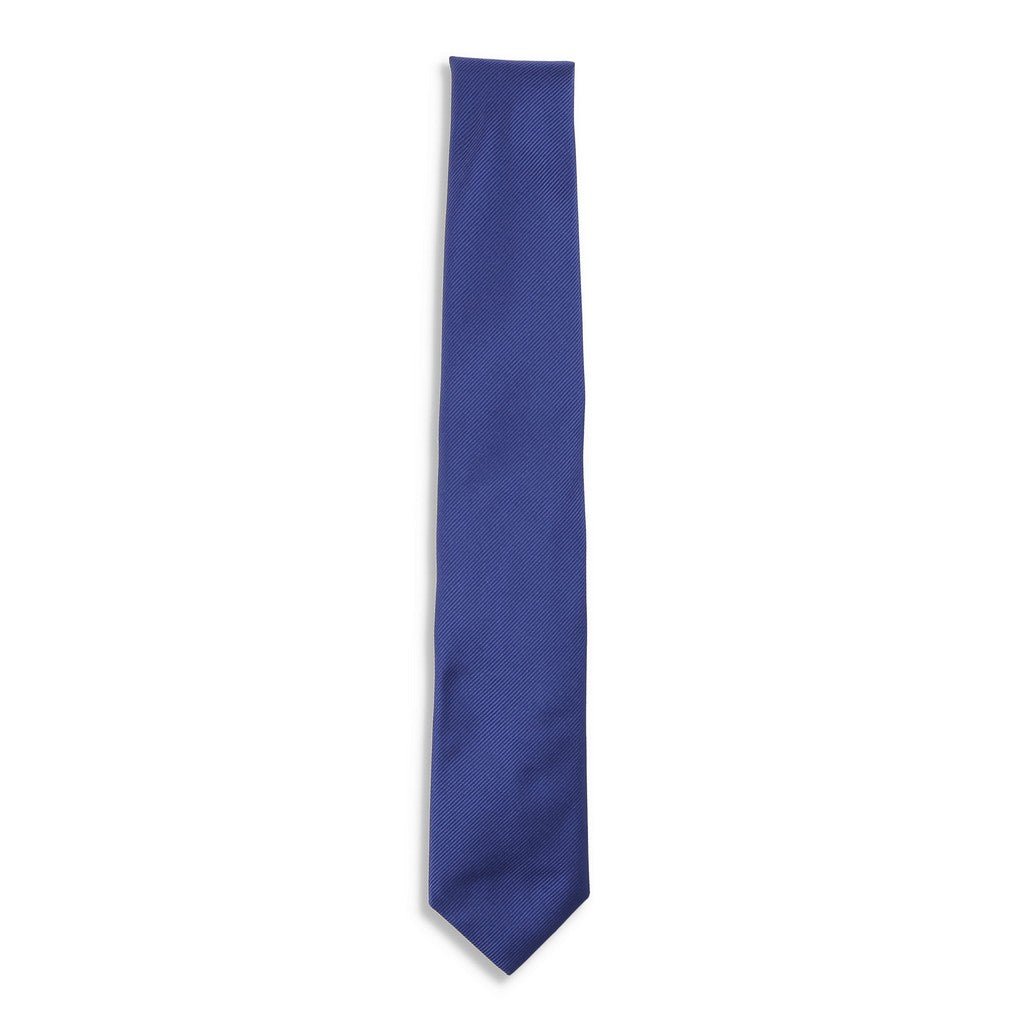 HEMLEY Silk Plain Tie BLUE - Henry Bucks