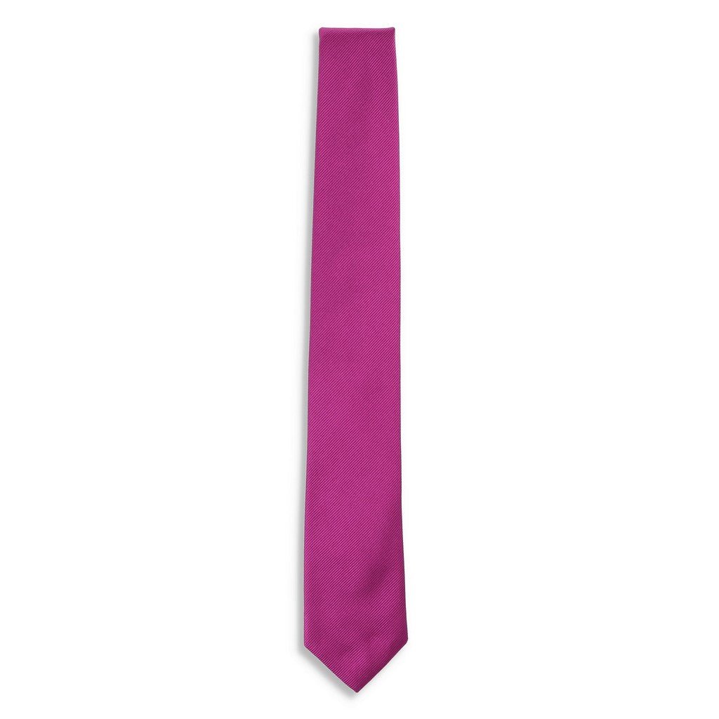 HEMLEY Silk Plain Tie FUSCHIA - Henry Bucks