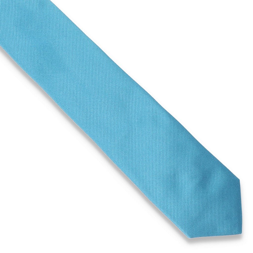 HEMLEY Silk Plain Tie TURQUOISE - Henry Bucks