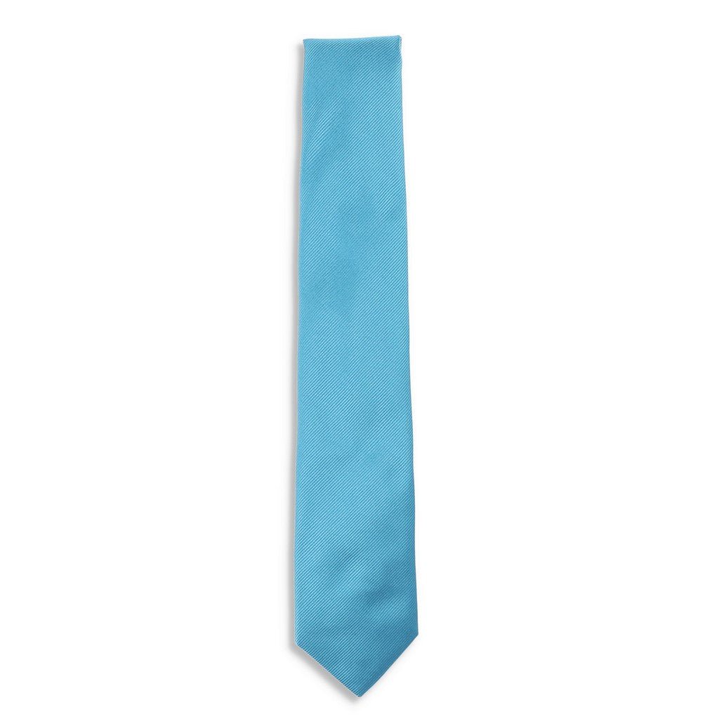 HEMLEY Silk Plain Tie TURQUOISE - Henry Bucks