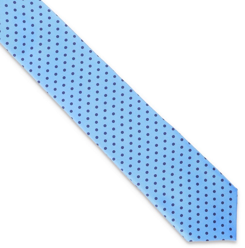 HEMLEY Silk Spot Tie LIGHT BLUE - Henry Bucks