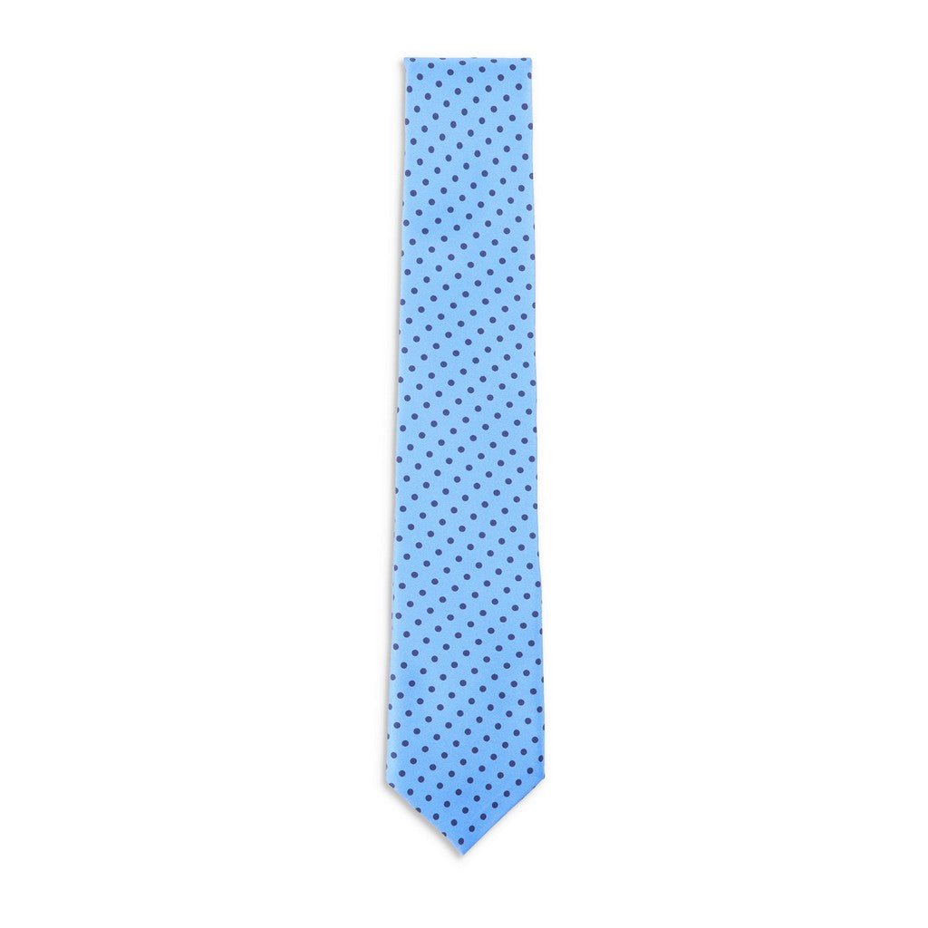 HEMLEY Silk Spot Tie LIGHT BLUE - Henry Bucks