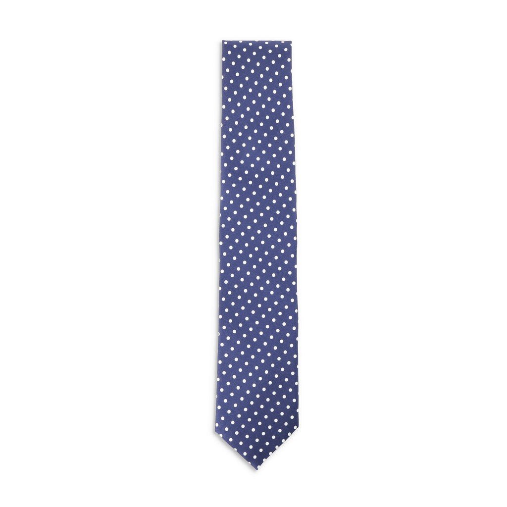 HEMLEY Silk Spot Tie NAVY - Henry Bucks