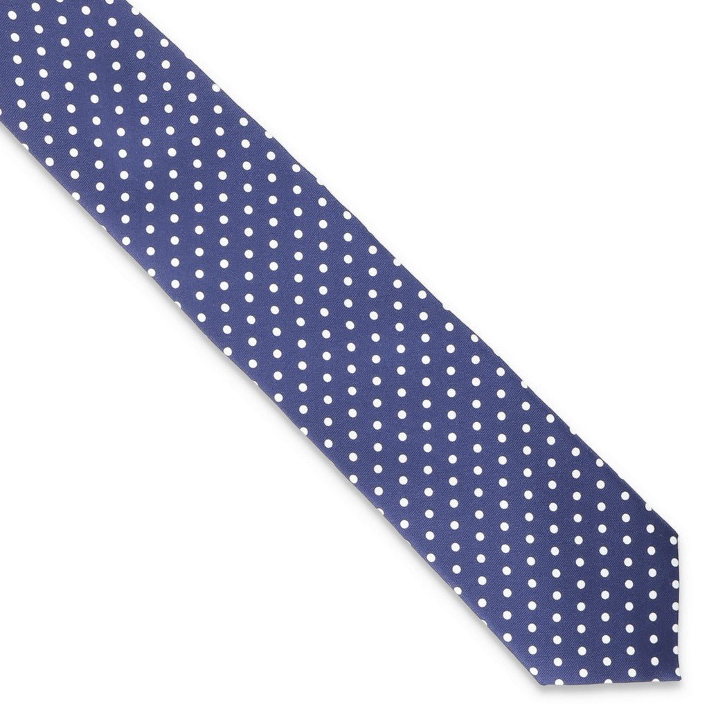 HEMLEY Silk Spot Tie NAVY - Henry Bucks