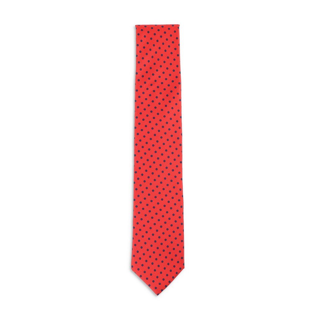 HEMLEY Silk Spot Tie RED - Henry Bucks