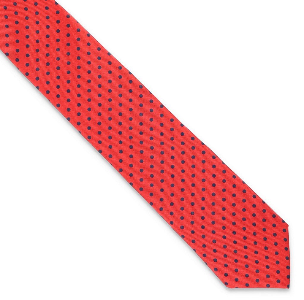 HEMLEY Silk Spot Tie RED - Henry Bucks