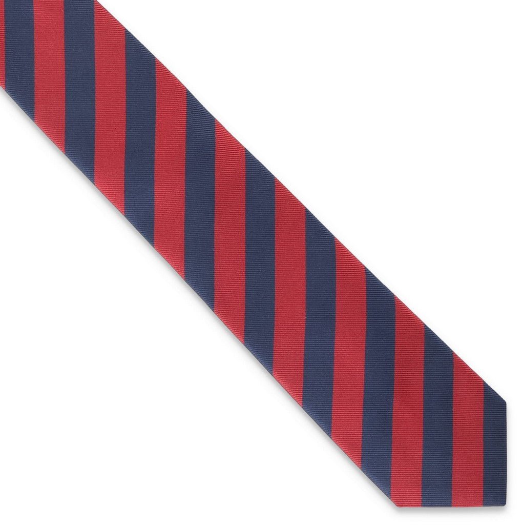 HEMLEY Silk Stripe Tie RED STRIPE - Henry Bucks