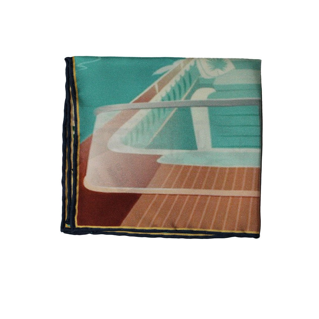 HEMLEY Yacht Drive Silk Pocket Square MULTI - Henry Bucks