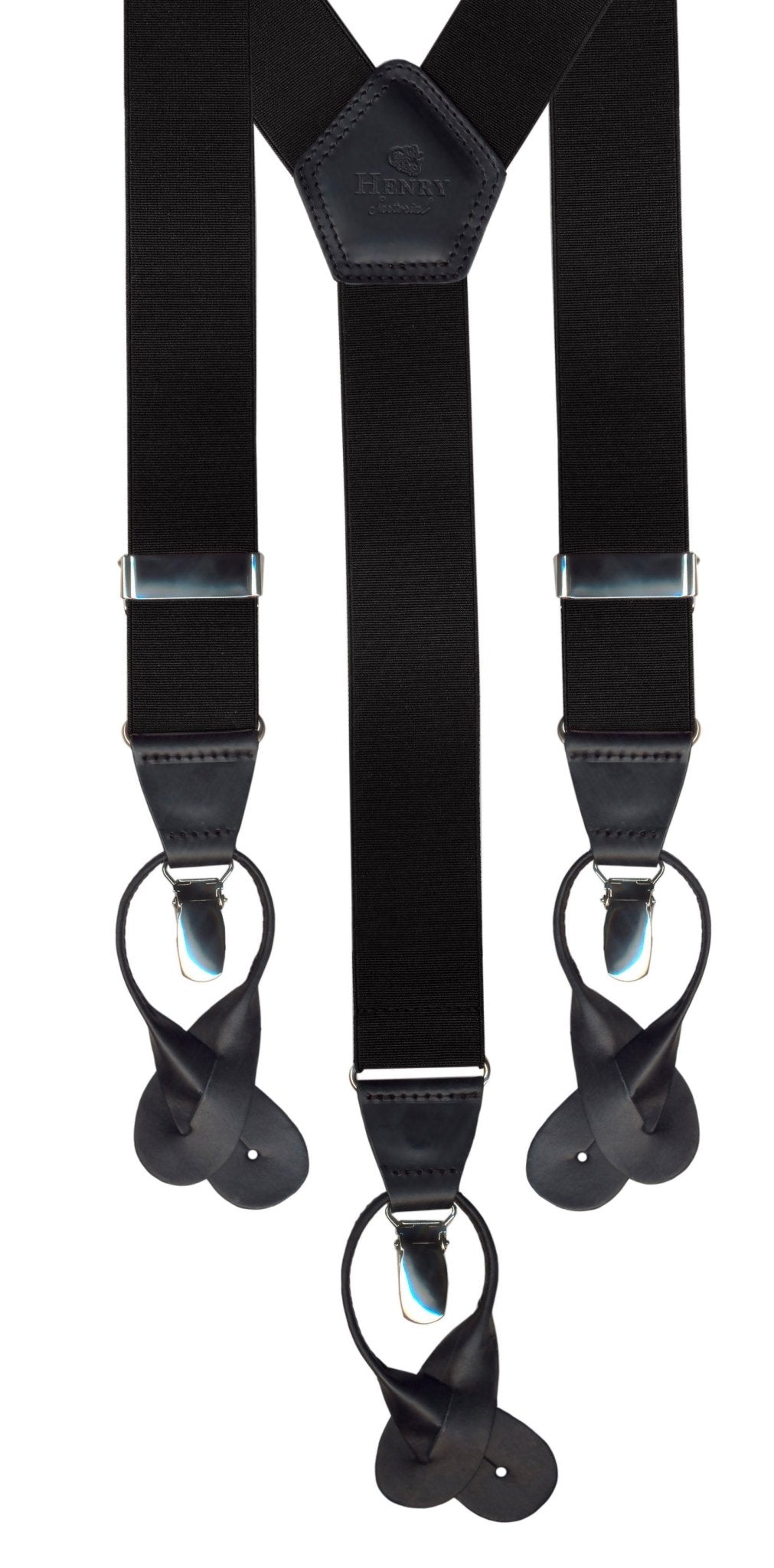 HENERY SARTORIAL x LEYVA Braces with Loops & Clips BLACK - Henry BucksBraces52BSR0008 - BLCK - OSFM