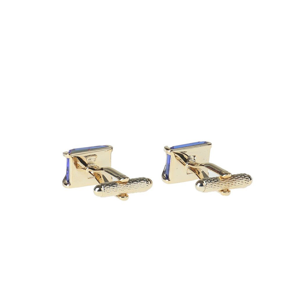 HENRY BUCKS Brass Cufflink GOLD/BLUE - Henry Bucks
