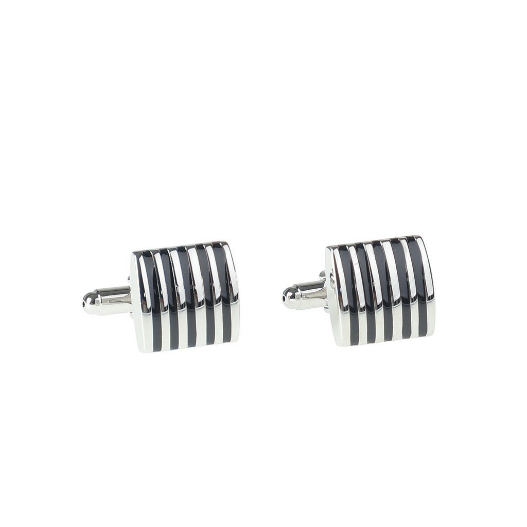 HENRY BUCKS Brass Cufflink SILVER/BLACK - Henry Bucks