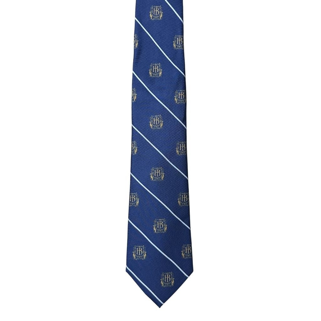 HENRY BUCKS Crest Stripe Tie NAVY - Henry Bucks