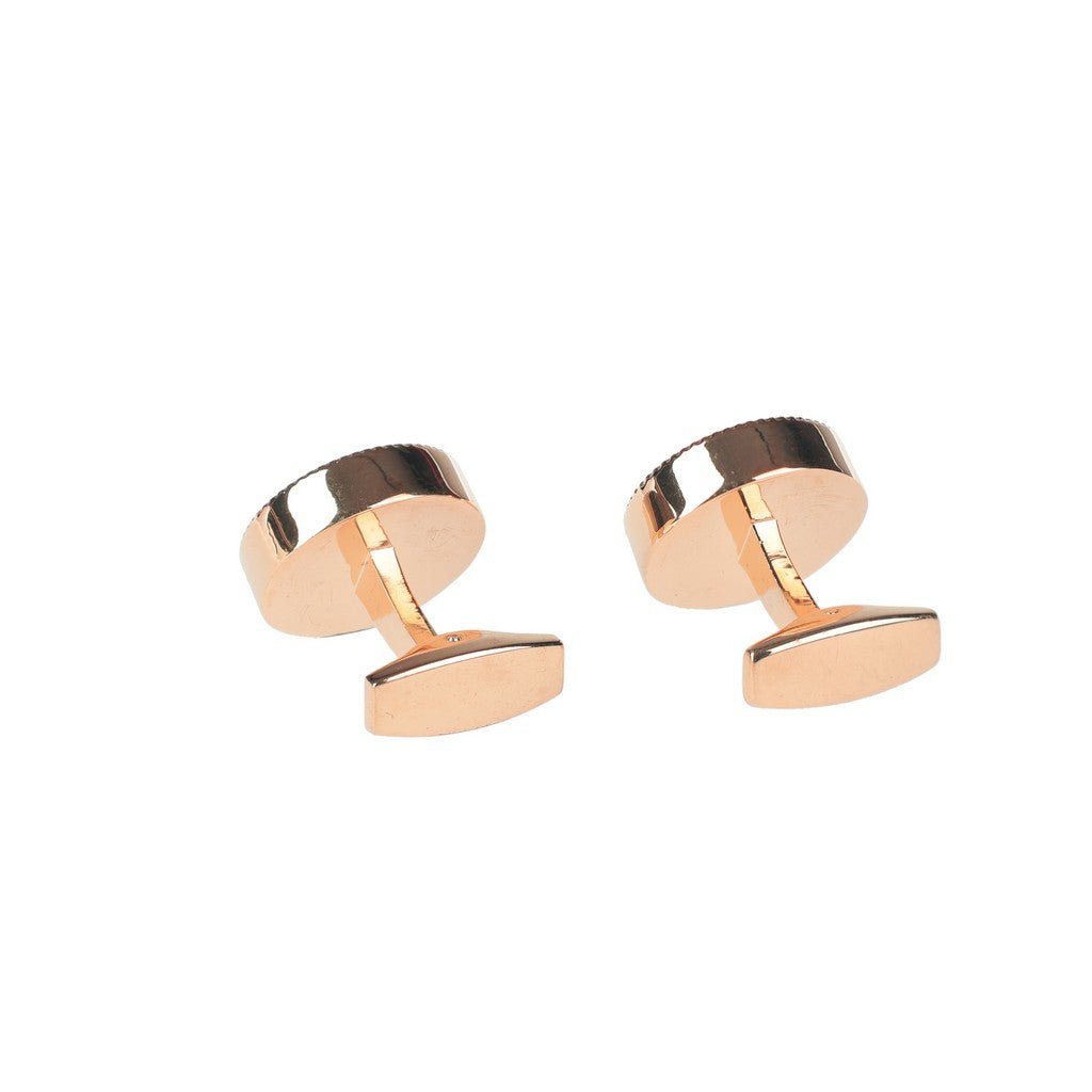 HENRY BUCKS Flat Round Cufflink GOLD/GREY - Henry Bucks