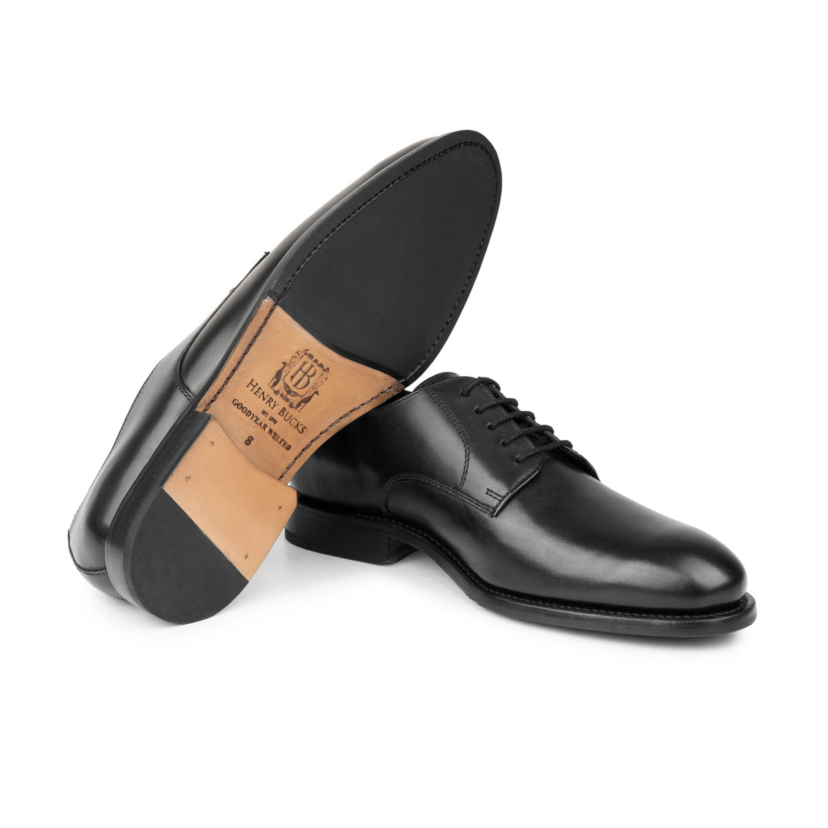 HENRY BUCKS London Derby Leather Sole BLACK - Henry Bucks