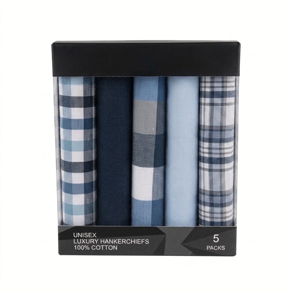 HENRY BUCKS Luxury Cotton Hankerchiefs 5 Pack MULTI - Henry Bucks