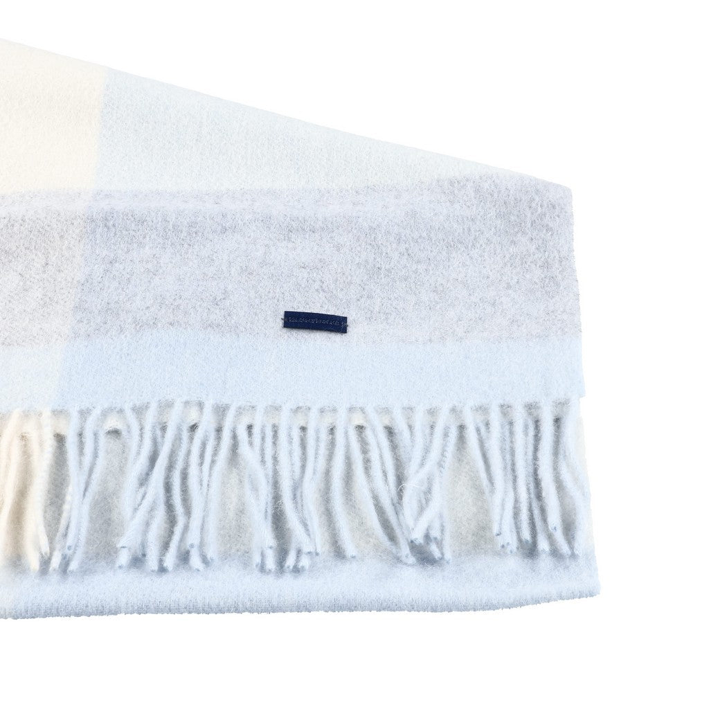 HENRY BUCKS Merino Wool Check Scarf BLUE MULTI - Henry Bucks